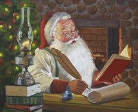Santa Making A List Fine Art Print