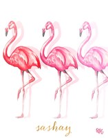 Fashion Flamingos II Fine Art Print