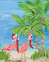 Flamingo Christmas I Framed Print
