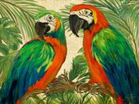 Island Birds on Burlap Fine Art Print