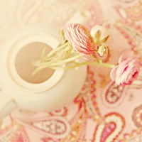 Teapot with Peonies Fine Art Print