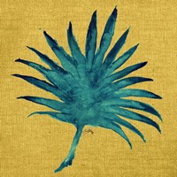 Leaf on Yellow Burlap Fine Art Print