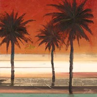 Red Coastal Palms II Framed Print
