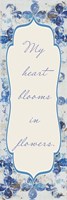Blue Quadrefoil With Words II Framed Print
