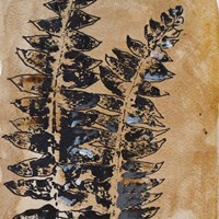 Watercolor Leaves Square III Framed Print