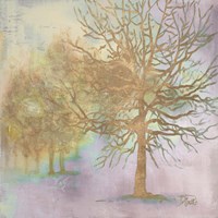 Gold Serene Forest I Framed Print