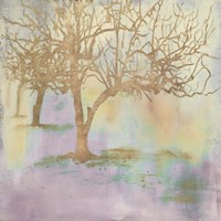 Gold Serene Forest II Framed Print