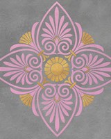 Gray and Pink Medallion I Framed Print