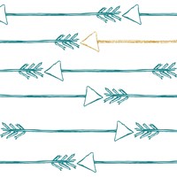Teal and Gold Arrows Fine Art Print