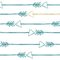 Teal and Gold Arrows Fine Art Print