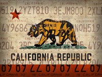 Cali State Flag License Plates Fine Art Print