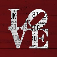 Love Word Art License Plates Fine Art Print