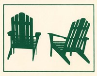 Green Deck Chairs Fine Art Print