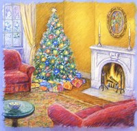 Cozy Christmas Fire Fine Art Print