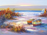 Boats On The Beach Fine Art Print