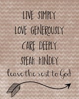 Live Simply Fine Art Print