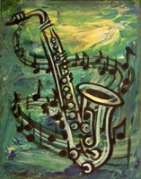 Blues Solo in Green Fine Art Print