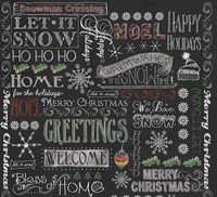 Chalk Christmas Patt Fine Art Print