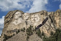 Mount Rushmore And Eagle Fine Art Print