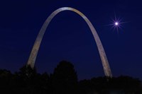 St. Louis Arch With Starburst Moon Fine Art Print