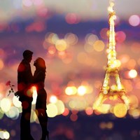 A Date in Paris (detail) Fine Art Print