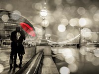 Kissing in London (detail, BW) Fine Art Print