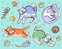Fun Kitties Pawprints Fine Art Print