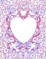 Lace Doves and Ribbon Fine Art Print
