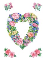 Pretty Pinks Heart Wreath Fine Art Print