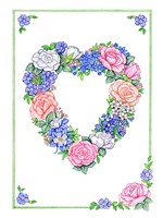 Roses Heart Wreath Fine Art Print