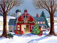 The Red Sleigh Barn Fine Art Print