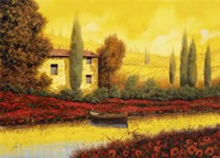 Al Tramonto sul Fiume Fine Art Print
