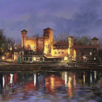 Il Castello Medioevale di Notte Fine Art Print
