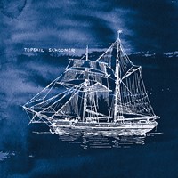 Sailing Ships V Indigo Fine Art Print