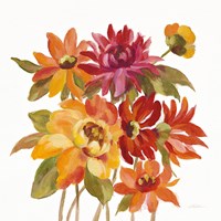 English Garden I on White Fine Art Print