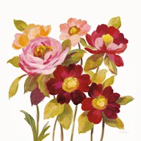 English Garden IV on White Fine Art Print