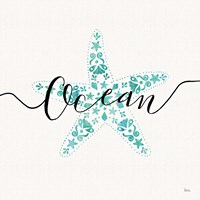 Sea Charms I Teal Fine Art Print