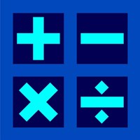 Math Symbols Square - Blue Fine Art Print