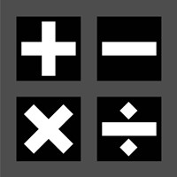 Math Symbols Square - Black Fine Art Print