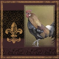 Rooster Ware Burgundy I Fine Art Print