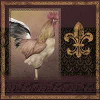Rooster Ware Burgundy II Fine Art Print