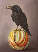 Crow On A Marble Fine Art Print