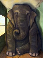 Elephant In The Room Cracks Fine Art Print