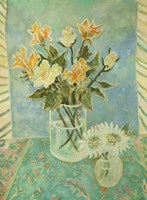 Freeshias And Roses In St. Tropez Fine Art Print