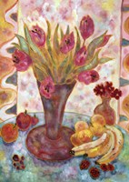 Rose Tulips And Bananas Fine Art Print