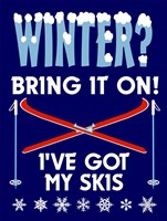 Winter Bring It Skis Fine Art Print