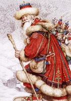 Father Christmas with Toys Fine Art Print