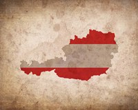 Map with Flag Overlay Austria Fine Art Print