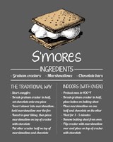 S'mores Recipe Gray Background Fine Art Print