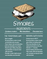 S'mores Recipe Blue Background Fine Art Print